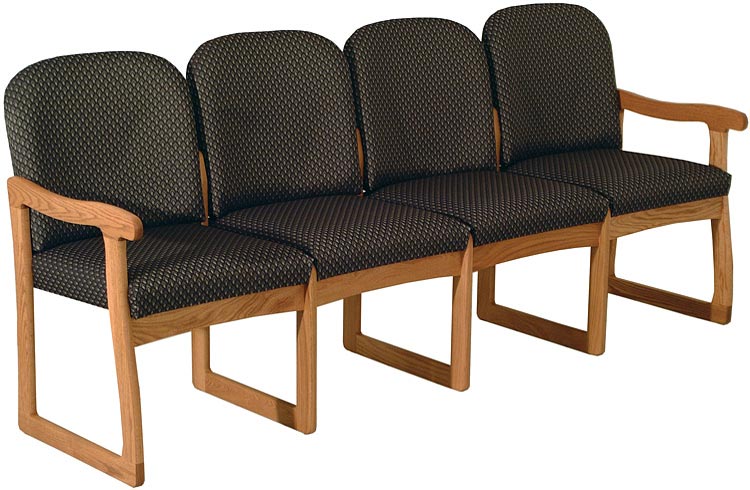 Quadruple Sled Base Sofa by Wooden Mallet