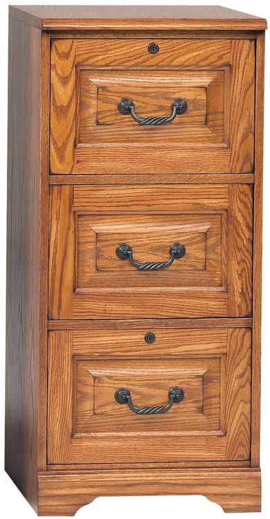 18.5"W x 22"D x 41"H Solid Wood 3 Drawer Vertical File by Wilshire Furniture