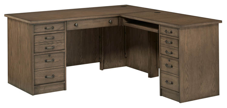 65in W L-Shaped Executive Desk by Wilshire Furniture