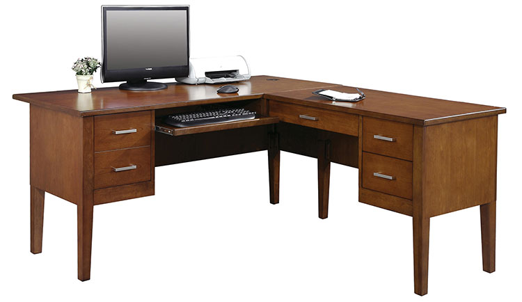 62in W L-Shaped Executive Desk by Wilshire Furniture