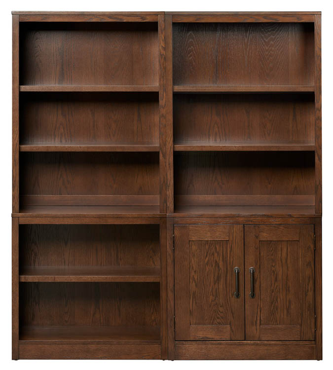 64in W x 72in H Double Bookcase - (4 Pieces) by Wilshire Furniture