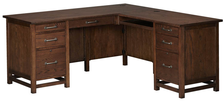 68in W L-Shaped Executive Desk by Wilshire Furniture