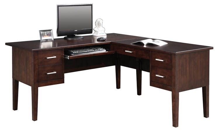 62in W L-Shaped Executive Desk by Wilshire Furniture