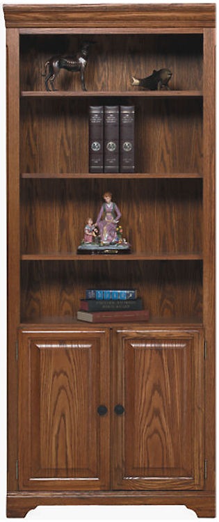 32"W x 15"D x 79"H Bookcase with Doors by Wilshire Furniture