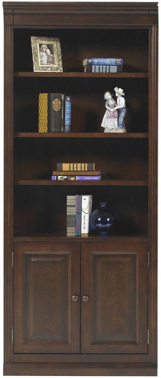 32"W x 15"D x 78.5"H Bookcase with Doors by Wilshire Furniture