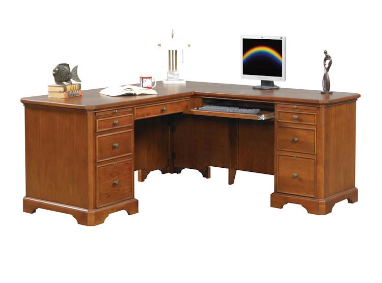 66"W x 69"D x 30"H L Shaped Desk by Wilshire Furniture