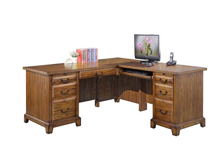 66"W x 69"D x 30"H L-Shaped Desk by Wilshire Furniture