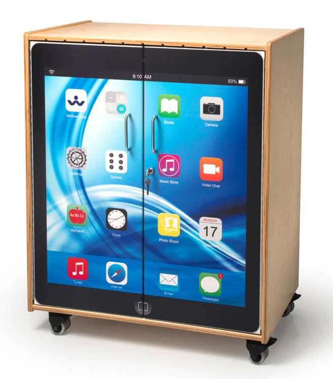 Tablet Storage Cabinet with Desktop Image by Whitney Brothers
